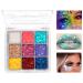 NICEFACE 9 Colors Bright Glitter Eyeshadow Palette  Colorful Shimmer Waterproof Long Lasting Sparkling Body Glitte  Eye Shadow Palette for Body  Eyes  Lips  Face (Set 02)