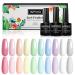 INPING Pastel Gel Nail Polish 10 Colors Spring Summer Candy Gel Polish Purple Pink Sky Blue Green Yellow White Grey Macaron Nail Varnish Set Soak Off UV/LED for DIY Nail Art Salon Easter Gifts Pastel Gel Polish