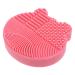 2 1 Makeup Brush Cleaning Pad Silicone Makeup Brush Cleaner Mat 2 in 1 Brush Cleaning Mat Cosmetic Brush Storage Holder Makeup Brush Holder Brush Cleaning Pad with Holder Red