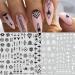12 Sheets Geometric Nail Art Stickers Decals Self-Adhesive Pegatinas U as Black White Mysterious Triangle Nail Supplies Nail Art Design Decoration Accessories Minimalist Black White