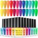 DouborQ 12 Color Nail Polish Set Neno Air Dry 12 Bright Colors 0.35oz Regular Nail Polish Kit Spring Summer Finger Nail Polish Gift Set for Women(1-12) 12 Color Set -A