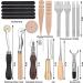 50-Piece Leather Working Tools Set with Tool Box - Prong Punch, Edge Beveler, Needles, Wax & More for Leather Craft - Buy Online on GoSupps.com