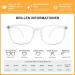 DOOViC Blue Light Filter Reading Glasses - Square Frame Large Lenses 2.25x Prescription Strength Transparent - Shop Internationally - Buy Online on GoSupps.com