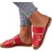 Fanelod Flat Summer Sandals for Women | Comfortable Open Toe Rubber Sandals | Leisure Beach Shoes in Red - 40 EU - Buy Online on GoSupps.com
