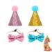 Birthday hat dog birthday hat dog birthday fly sequin set for dogs and cat dog birthday set for pet birthday party decoration accessories blue pink 2 pieces