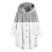 Hanxiulin fleece jacket plush jacket cuddly jacket women winter parka on both sides transition jacket windproof light outdoor hooded tops fleece jacket 4xl gray