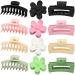 12 PCS Large Hair Claw Clips Flower Claw Hair Clips Rectangle Big Claw Clips for Women Girls  3 Styles Non Slip Strong Hold Matte Jaw Clips 90's Hair Clamps for Thick Thin Hair (Chic Style)
