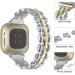 Moolia Metal Fashion Women's Replacement Band for Fitbit Versa 3/Sense - Gold+Silver - Buy Online on GoSupps.com
