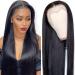 Straight Lace Front Wigs Human Hair 180% Density 13x4 HD Lace Front Wigs Human Hair for Black Women Transparent Lace Frontal Wig Pre Plucked with Baby Hair Glueless Virgin Hair Natural Color 22 inch