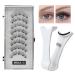 Magnetic Lashes Natural Lashes Kit 2 Pair | Artificial Eyelashes Kit Reusable Lashes with Applicator 3D False Eyelashes for Makeup