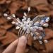 Vakkery Crystal Bride Wedding Hair Comb Silver Beads Hair Pieces Leaf Bridal Hair Accessories for Women and Girls - Buy Online on GoSupps.com