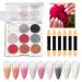 Poudre Ongles Chrome - Finition Miroir Magique Brillante | 9 Couleurs D coration Arc-en-D grad Brillante DIY pour P ques Halloween No l CF04