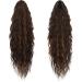 FESHFEN 26 inch Long Curly Wavy Drawstring Ponytail Extensions | Dark Brown and Light Auburn Synthetic Hair | Clip in Curly Hairpiece for Women - Buy Online on GoSupps.com