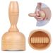 Handheld Wood Swedish Cup with Roller Wooden Therapy Massage Cups Lymphatic Drainage Massager Body Sculpting Tool for Maderoterapia Colombiana, Anti-Cellulite,Muscle Pain Relief-with Roller