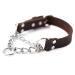Mighty Paw Leather Martingale Dog Collar | Premium No Pull Dog Collar Martingale Collar for Dogs Stainless Steel Chain Limited Chain Cinch Training Collar. For Large Medium and Small Dogs (Brown) L Brown