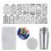 Aesthetic Nail Plates Stamping Set Church Window Stamping Plate Scraper Stamper Kit Wreath Nail Art Image Plate for DIY