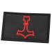 Mjolnir 2x3.25 Thor Hammer Black and Red Norse Viking Morale Tactical Military Touch Fastener Patch