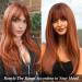 Szphoxer Auburn Layered Wig with Bangs - Long Straight Copper Brown Synthetic Hair Wig for Daily Party and Cosplay Use - Buy Online on GoSupps.com