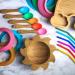 Wild & Stone Eco-Friendly Bamboo Baby Suction Bowl & Spoon Set - Baby Blue - Buy Online on GoSupps.com