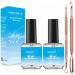 Gel Nail Polish Remover 2 Pack with Cuticle Pusher and Scraper Non-Irritating Ultra-Powerful Professional Acrylic Nail Polish Remover-Safe No Need For Foil Soaking Or Wrapping