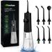 Water Dental Flosser Teeth Pick: 4 Modes Cordless Oral Irrigator 300ML Tank USB-C Rechargeable Water Teeth Cleaner IPX7 Waterproof Flossing Cleaning Picks for Home Travel Dark Black