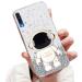 Tivenfezk Nadoli for Samsung Galaxy A70 astronaut Hidden Stand Shell caricature glitter stand soft silicone bling transparent protective cover samsung galaxy a70 clear