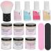 KOSDFOGE Dip Powder Nail Kit Starter Nail Dipping Powder Set Nail Art Powder Top Base Coat Gel Dust Brush Manicure Tool Set(K1214) - Buy Online on GoSupps.com