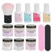Nail Dip Powder Nail Kit Starter 6 Colors Dipping Powder Set for DIY Salon Nail Art Manicure with Base Top Coat Activator Brush Saver Christmas Gift Decoration Gift for Mom(K1214)