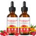 2 Pack Cayenne Pepper Drops Cayenne Health Supplements for Hawthorn Beet Root Turmeric Curcumin Vitamin K2 & D3 Vegan-Friendly Gentle Formula 2 Fl.Oz(Pack of 2)