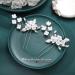 Silver Crystal Flower Bride Wedding Hair Pins - Pack of 2 | Bridal Hair Accessories for Women and Girls - Buy Online on GoSupps.com