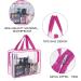 Sibba Clear Tote Bag - Large Transparent Waterproof Cosmetic Organizer Handbag in Fashionable Rose Red - Buy Online on GoSupps.com