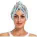 Buy Flowers Watercolor Dry Hair Cap | Quick Drying 2-Piece Towel Set with Button Headband - Super Absorbent & Comfortable - Buy Online on GoSupps.com