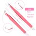 Pink Flower False Eyelashes Glue Holders with Tweezers - 200 Pieces for Lash Extension Application - Buy Online on GoSupps.com