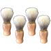 4x shaving brush with wooden handle & synthetic bristles wet shave shaving foam brush