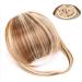Bangs Hair Clip Synthetic Clip in Hair Bangs Extension French Bang Hairpiece Clip in Thick Natural Full Front Neat Bangs with Temple for Women Girls Bangs Clip in Hair (Color : 0019 Size : 15cm) 15cm 0019