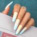 Sethexy Long Matte Ballerina False Nails - 24 Blue French Coffin Acrylic Tips with Glue for Women & Girls - Buy Online on GoSupps.com