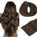 Hotbanana clip in extensions real hair chocolate brown 50cm 120g 7 piece clip in hair extensions real hair smooth remy real hair extensions clip 20 inch 50cm-12m-12m-12m-12m-12m
