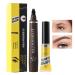 Naqqios Microblading Eyebrow Pencil - Smudge and sweat resistant microblading eyebrow pencil | Liquid eyebrow makeup pencil with 4-point fork and gel
