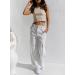 EVALESS Women's High Waisted Cargo Pants - Casual Loose Fit Straight Leg Trousers with Pockets - White - Buy Online on GoSupps.com
