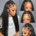 Water Wave Lace Front Wigs Human Hair 180% Density Pre Plucked Hairline with Baby Hair 13x4 Lace Frontal Wigs for Black Women 20 Inch HD Transparent Lace Wig Brazilian Virgin Wet and Wavy Curly Natural Color 20 Inch Wate...