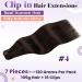 LAAVOO Clip-In Real Hair Extensions - Dark Brown 45cm 105g 7 Pieces - Double Tress for Smooth Volume #4 - Buy Online on GoSupps.com
