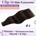 Shop Laavoo Real Hair Clip-In Extensions | Dark Brown Remy Hair | 40cm 105g - 7pcs #4 - Buy Online on GoSupps.com