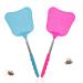 Takuza fly gossip 2 pieces flying swatter pull -out Pest Control with integrated mosquito scrap used to ward off flies wasps mosquitoes and other insects (blue pink)