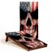 GRAPHIX Express - American Flag Cornhole Board Wrap - C22 American Flag Skull - Laminated Weatherproof Vinyl Decal - Easy Bubble-Free Application - Stickers Dimensions: 2' x 4' - Set of 2