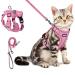 Petbonus cat dishes with a line adjustable cat leash with dishes for cats breathable and soft cat dishes Small cat with reflex stripes for cats kitten (pink XS) XS pink