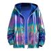Duohropke Men's Metallic Nightclub Jacket Slim Fit Zipper Varsity Baseball Bomber Shiny Party Dance Disco Jackets L 01 Blue