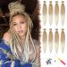 Feshfen Pre Stretched Extension Hair for Braids 55 cm 8 pieces Presed Braid Hair Extensions Yaki-Texture Synthetic Hair Extensions Ez BraIding Hair Hair extension T27/613# 55 cm (8 Pack) T27/613#