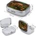 Wild Mushroom Print Pill Box - 2 Compartment Medicine Organizer | Decorative Metal Case for Pocket & Purse - Buy Online on GoSupps.com