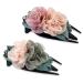 Hair clips with double flower side hair clips curved duck beak hair clips flower hair clips for women and girls thick long hair (pink gray) 2 pieces