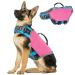Vavopaw dog life jacket reflective dogwimming vest adjustable lifeguard ripstop lifesaver with strong buoyancy and rescue handle Dogs swimming aid for swimming boating XL pink